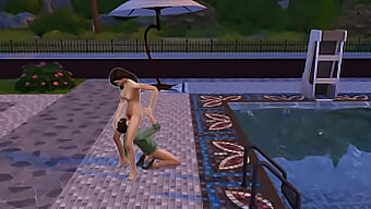 A Young Man Roughly Has Sex With A Hot Maid Near The Pool